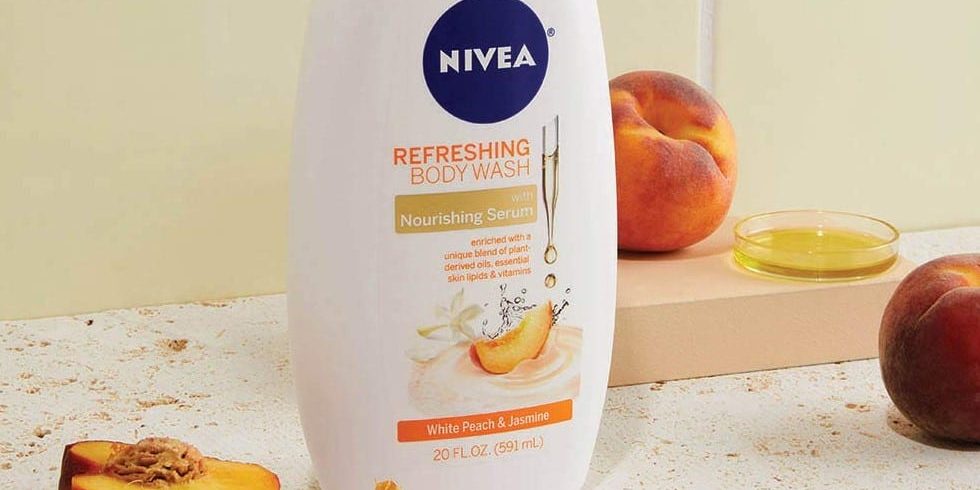 NIVEA White Peach and Jasmine Body Wash with Nourishing Serum, 20 Fl Oz Body Washes